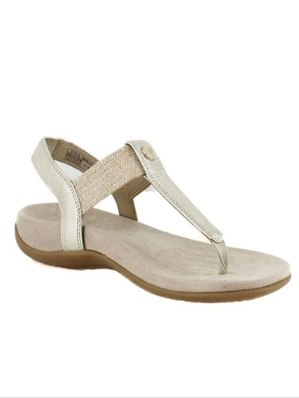 Vionic Brea Gold Metallic Leather Toe Post SlingBack Sandal Size 13 - Picture 2 of 14